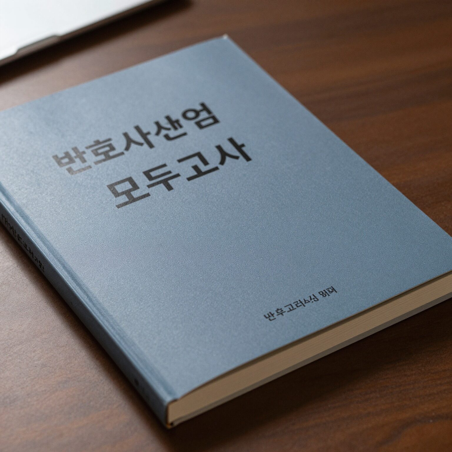 변호사시험 준비를 위한 교재와 모의고사 문제지가 책상 위에 놓여 있는 모습