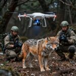 대전 오월드 늑대 수색 작전 현장, 드론과 열화상 장비를 동원한 수색대 모습