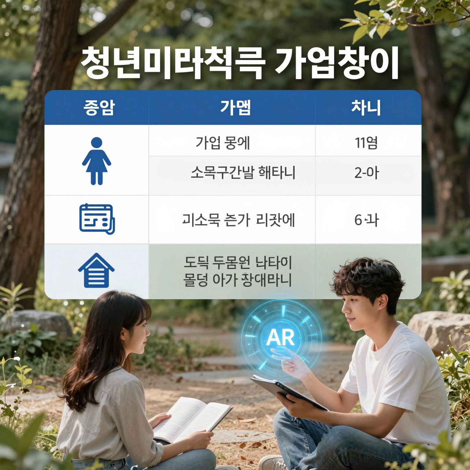 청년미래적금 가입조건과 소득구간별 혜택 차이를 표와 아이콘으로 설명한 이미지