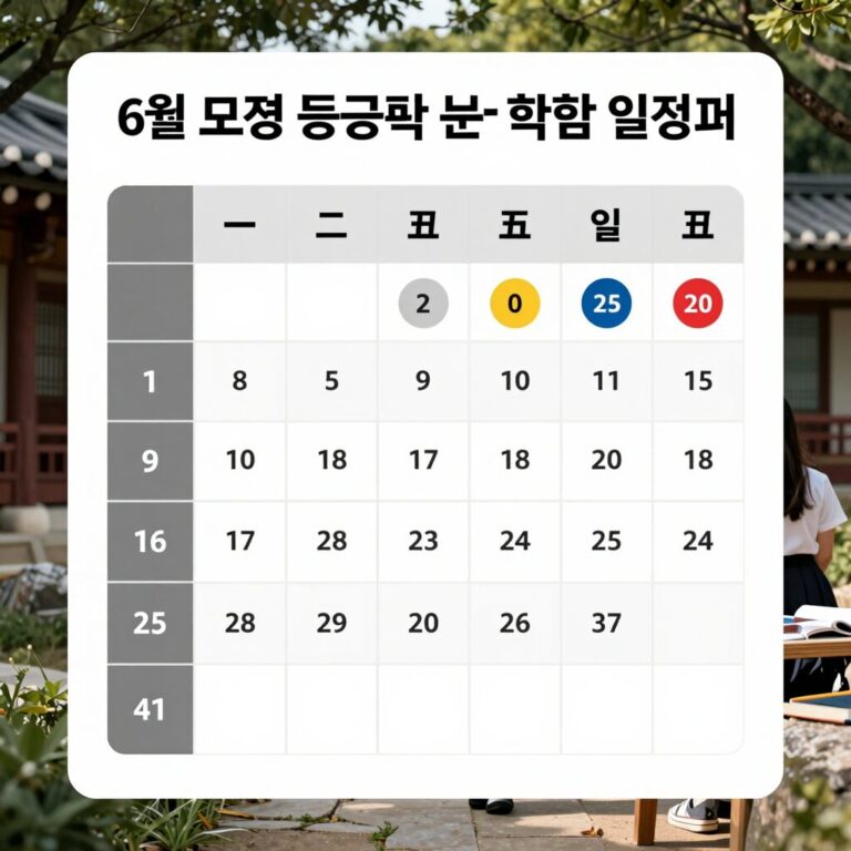 6월 모평 등급컷 분석과 학습 전략을 담은 일정표 이미지