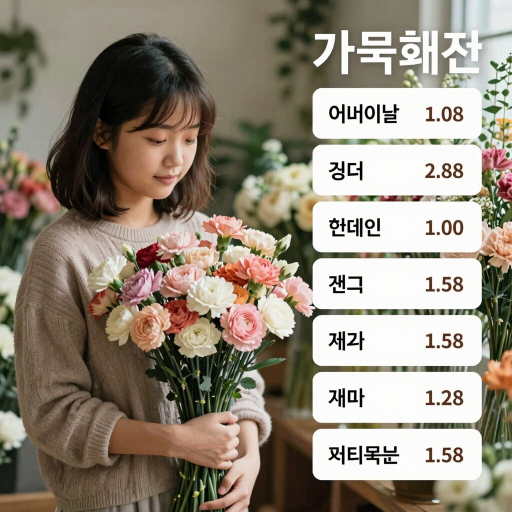 어버이날 카네이션 생화 가격 비교 차트
