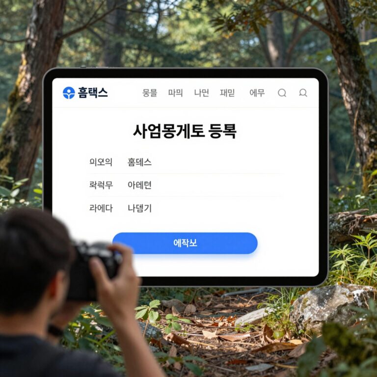 홈택스 사업용계좌 등록 화면 예시