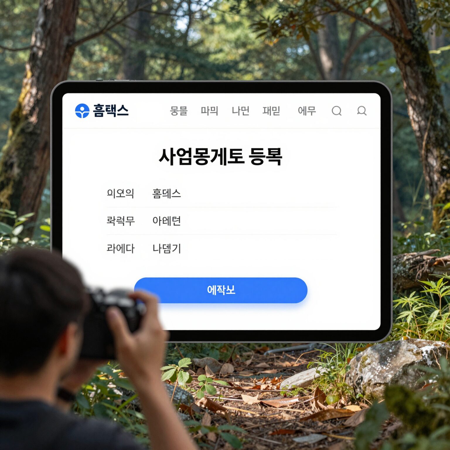 홈택스 사업용계좌 등록 화면 예시