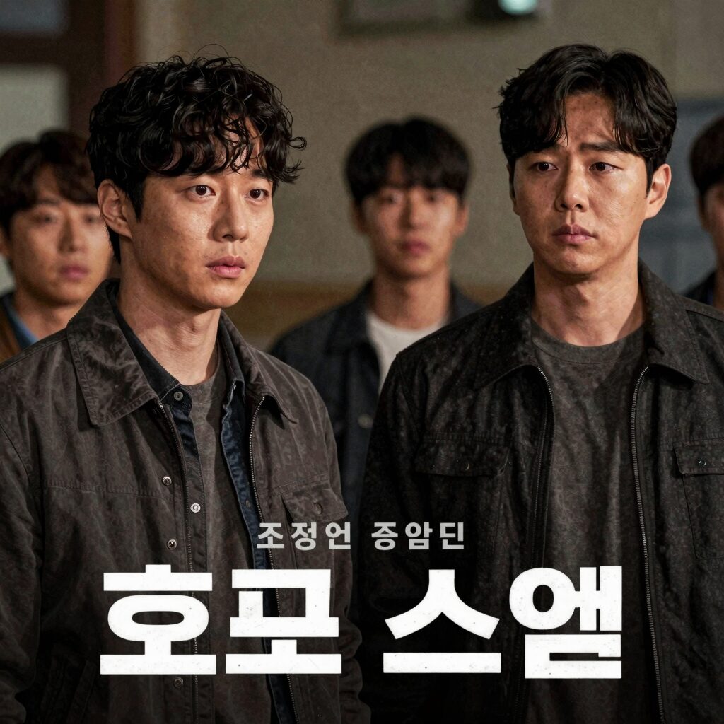 영화 호프 스틸 이미지 황정민 조인성 정호연 총을 들고 있는 모습