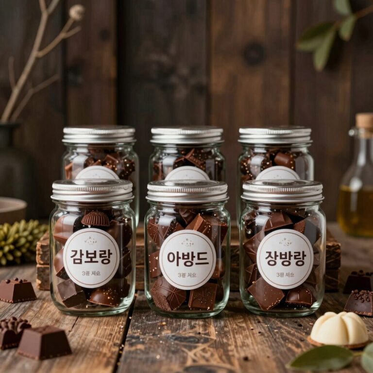 김보람 초콜릿 아망드 쇼콜라 3종 세트 유리병 포장