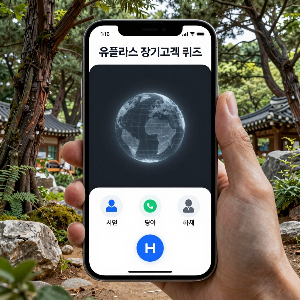 유플러스 장기고객 퀴즈 앱 화면