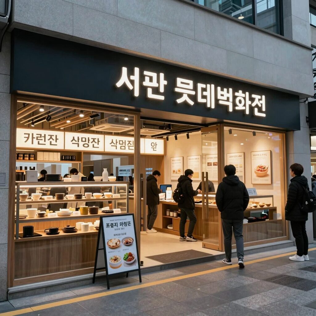 부산 서면 롯데백화점 부산본점 지하1층 식당가와 팝업존 전경, 카렌과 밀도 등 맛집이 모여 있는 층별 안내