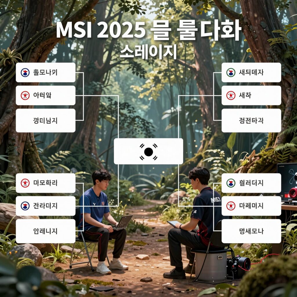 MSI 2025 롤 대회 브래킷 스테이지 경기 장면