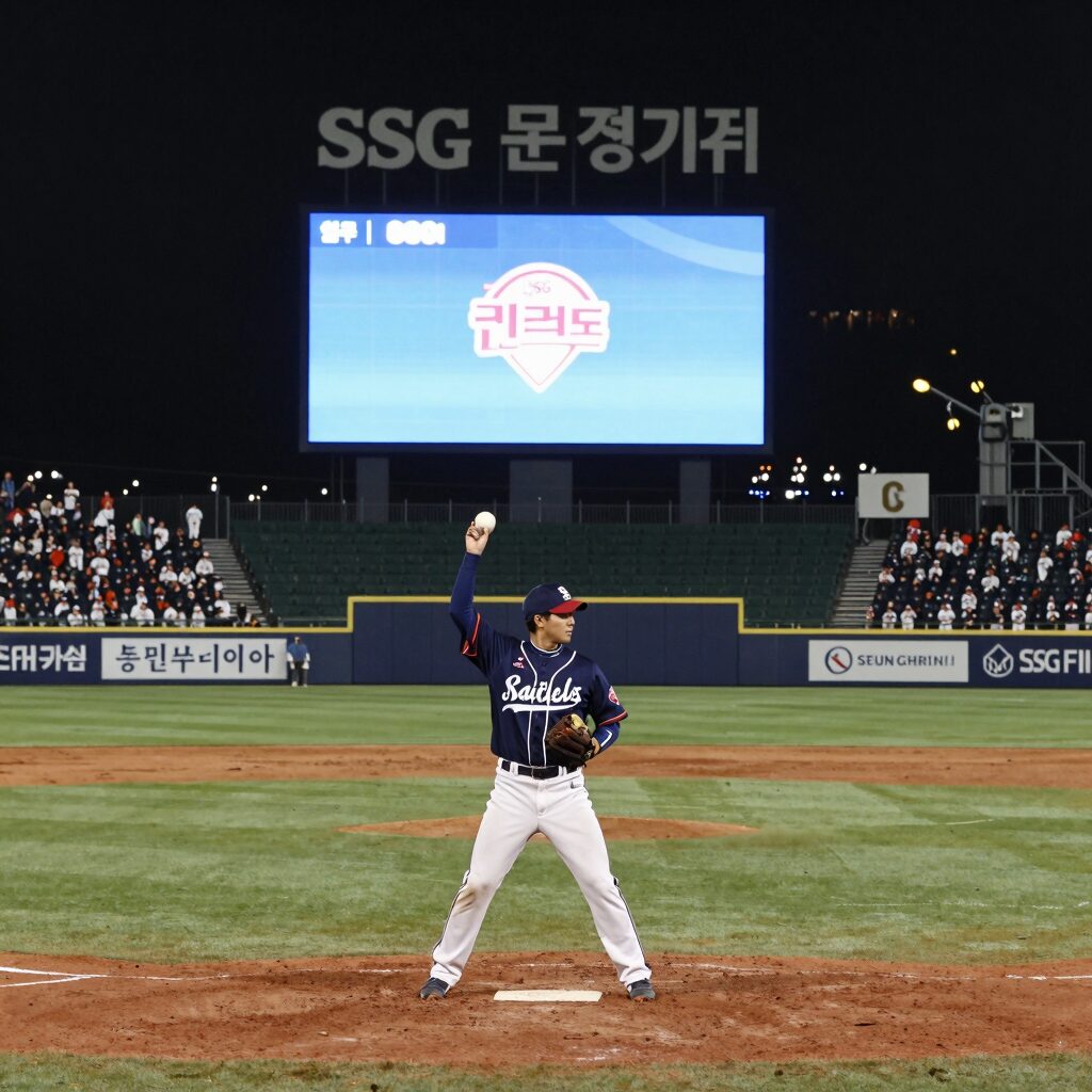 인천 문학경기장 SSG 랜더스필드 외야와 전광판 모습