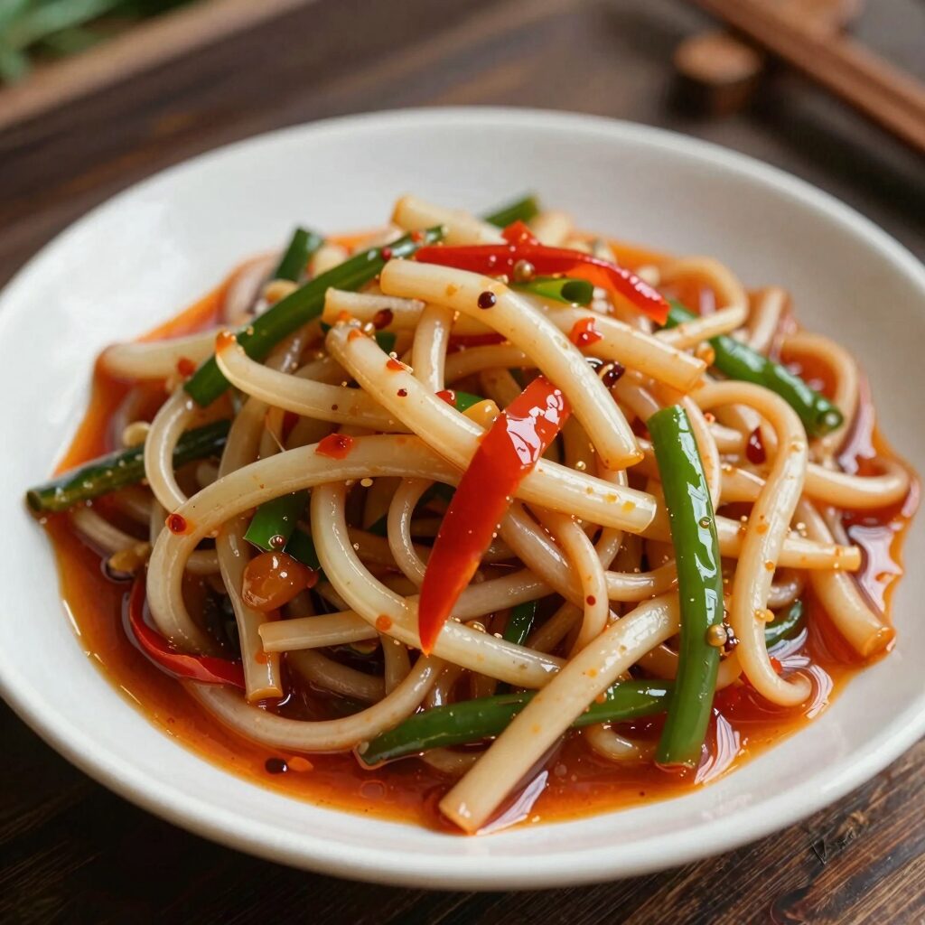 햇양파 장아찌 완성 접시 사진
