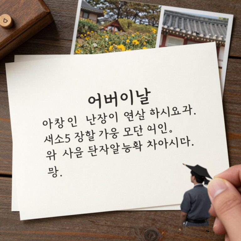 어버이날 손편지에 쓸 감동 문구 예시와 카드 이미지