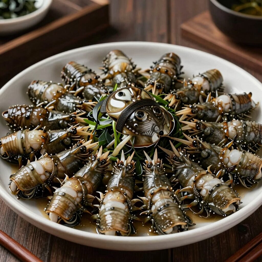 신선한 갑오징어회 접시