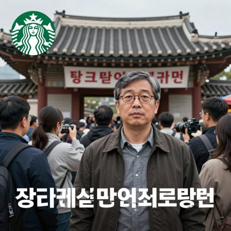 스타벅스 탱크데이 프로모션 논란 이미지로 5·18 광주민주화운동과 관련된 부적절한 마케팅으로 인한 논란을 상징함