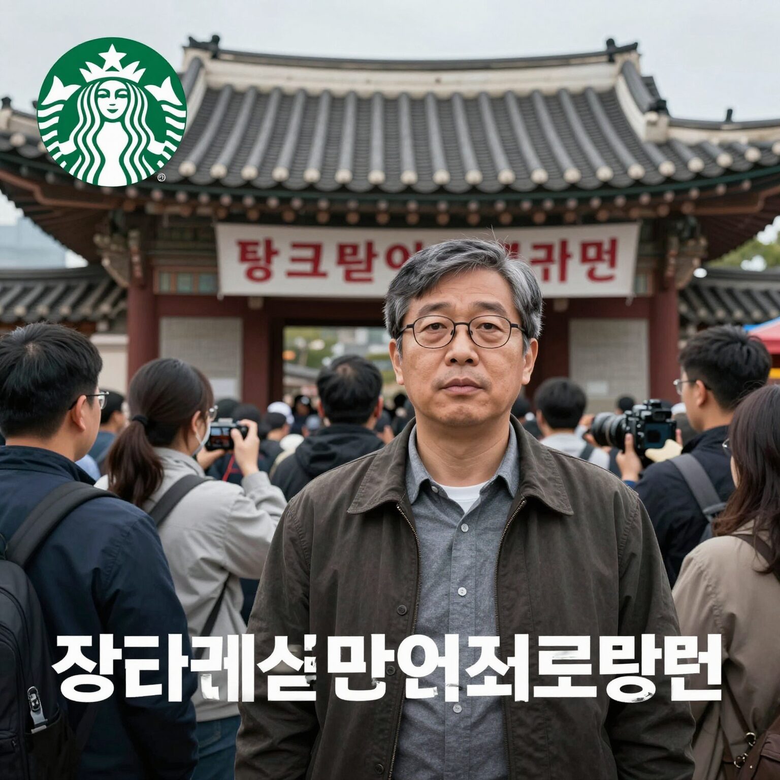 스타벅스 탱크데이 프로모션 논란 이미지로 5·18 광주민주화운동과 관련된 부적절한 마케팅으로 인한 논란을 상징함