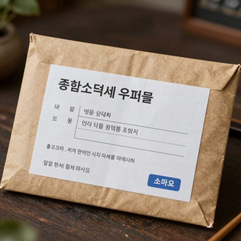 종합소득세 우편물 봉투와 내용 설명
