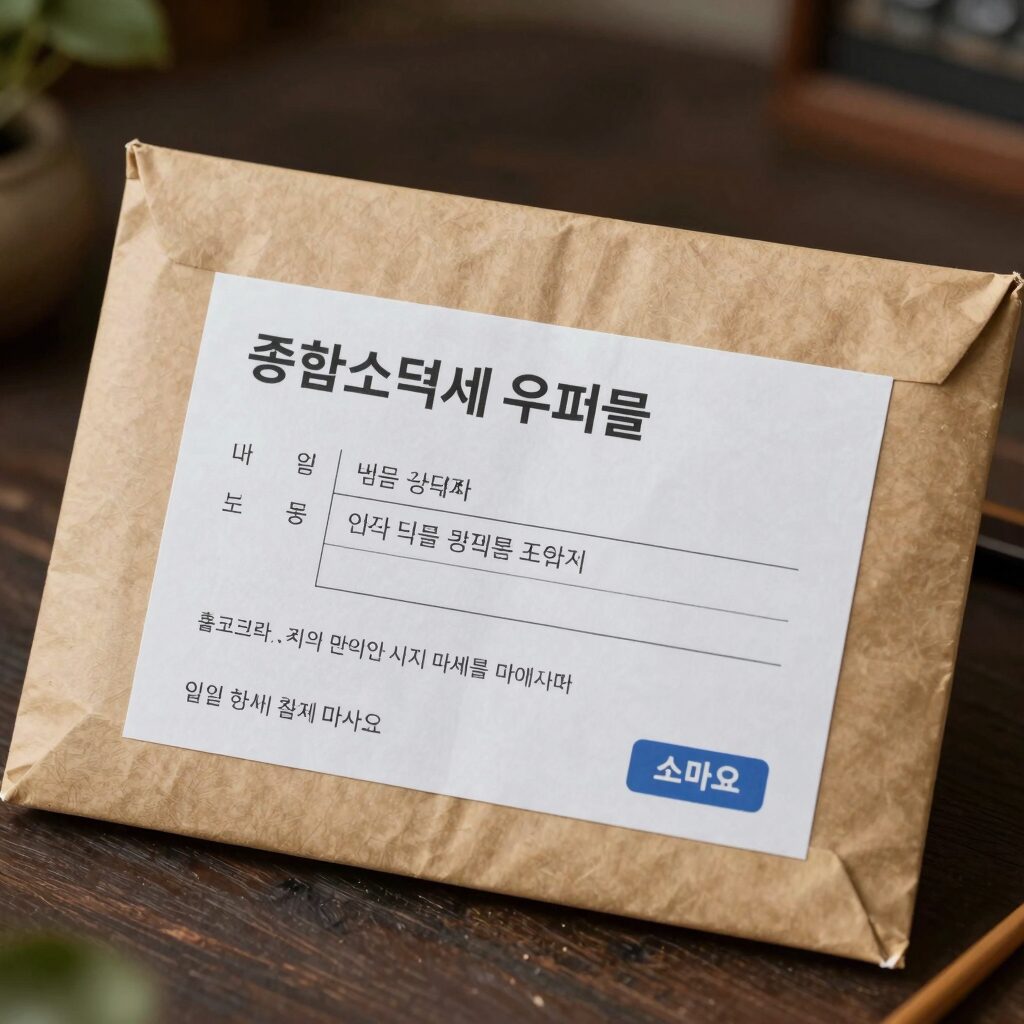 종합소득세 우편물 봉투와 내용 설명