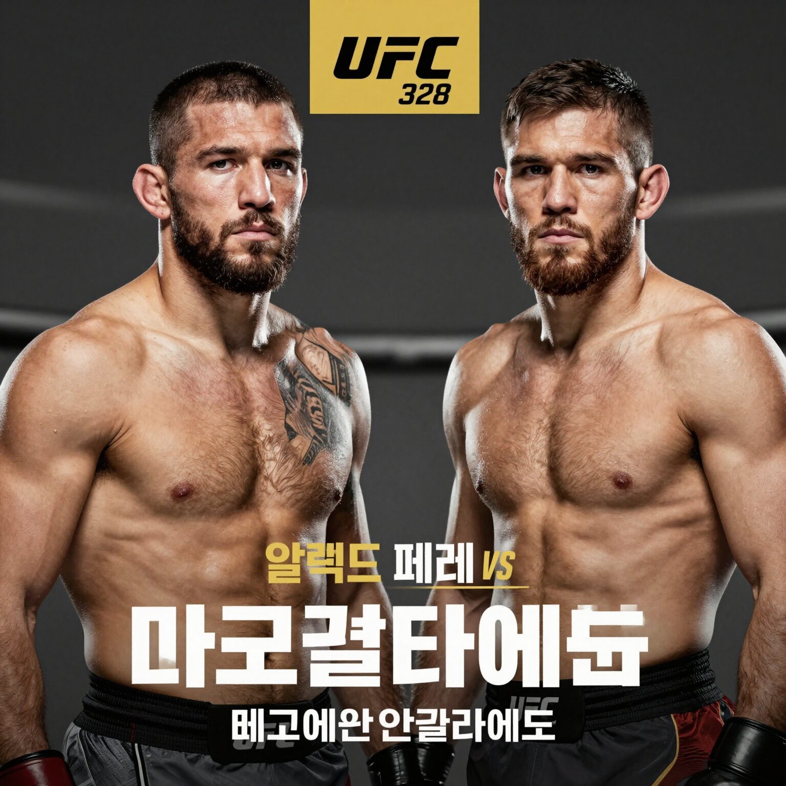 UFC 328 메인 이벤트 알렉스 페레이라 대 마고메드 안칼라예프 포스터