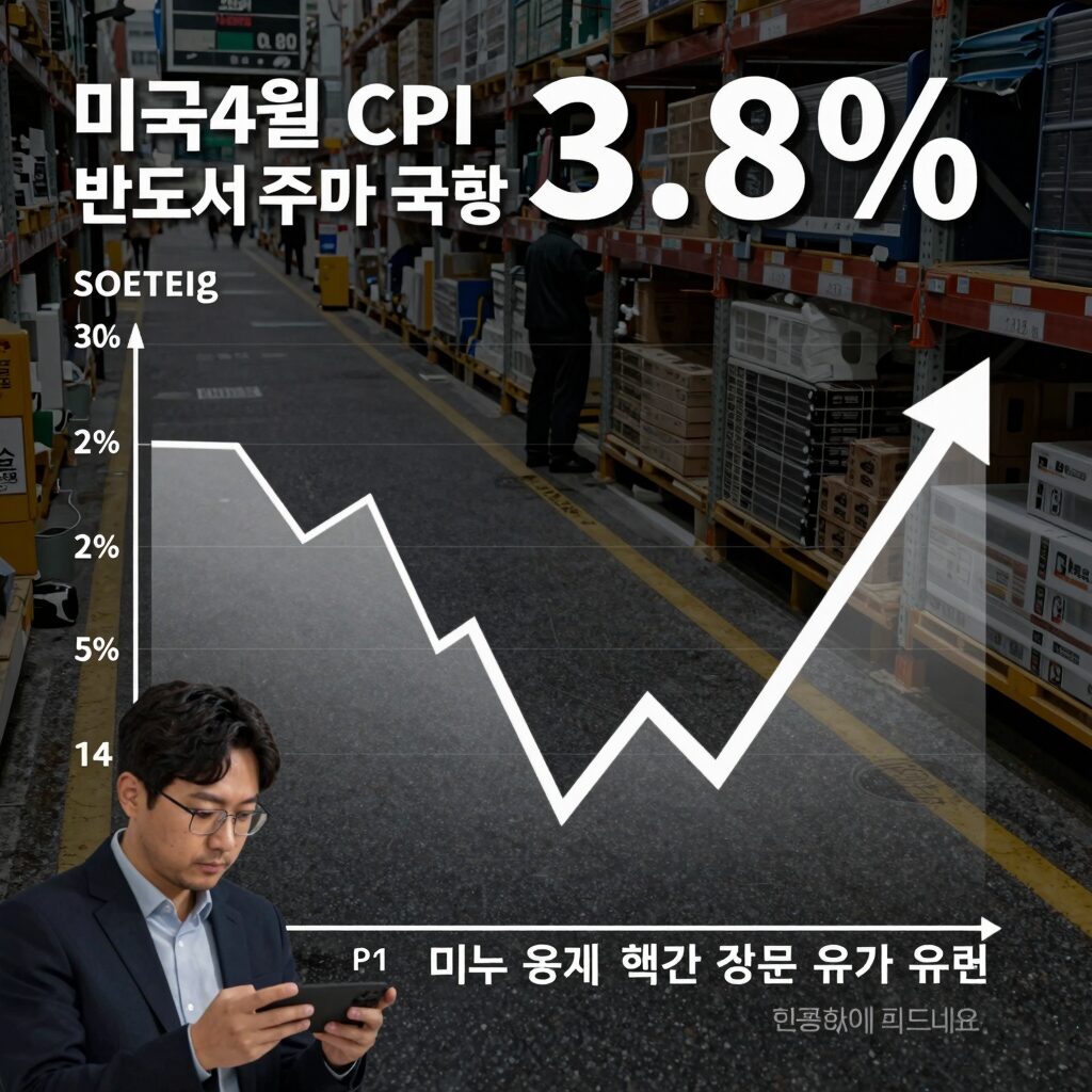 미국 4월 CPI 3.8% 쇼크로 반도체 주가 급락한 나스닥 하락 그래프와 유가 상승 추세