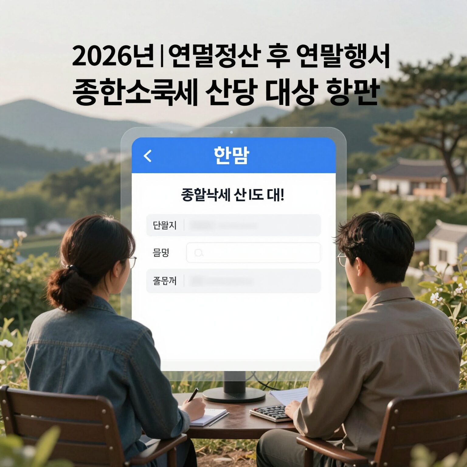 2026년 연말정산 후 종합소득세 신고 대상 확인