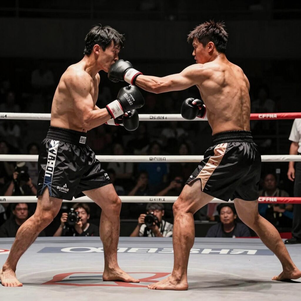 zfn04 블러드문 경기 장면 황인수와 폴리지 대결 순간