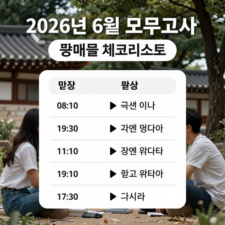 2026년 6월 모의고사 일정 및 준비물 체크리스트
