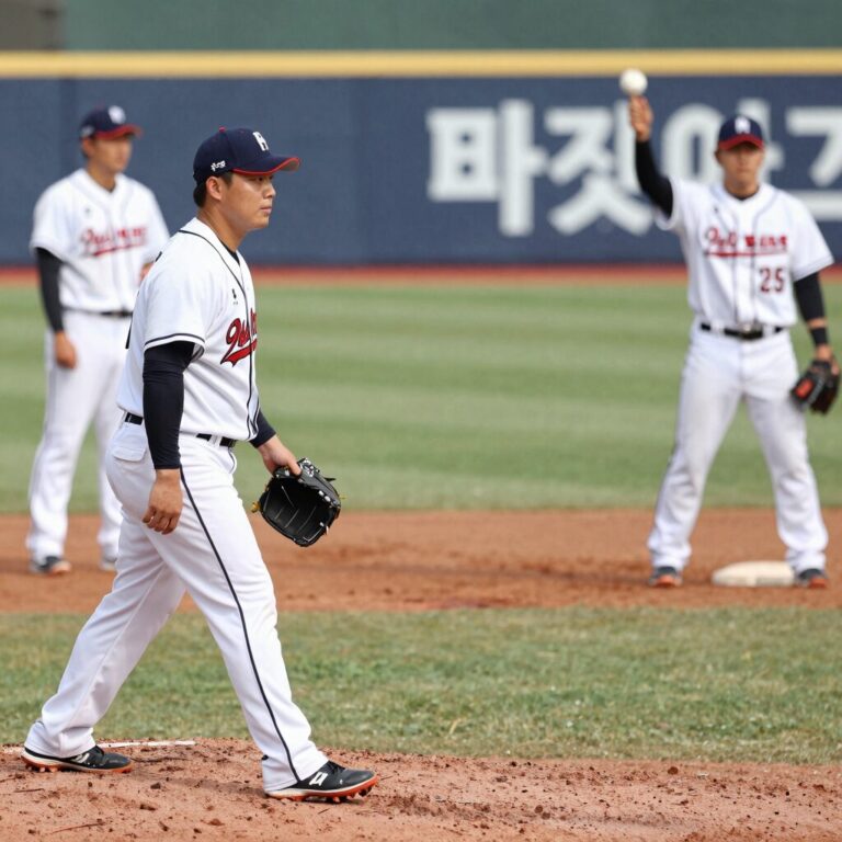 2026 프로야구 타격순위 분석을 위한 주요 선수들 배팅 훈련 장면, 한화 이글스와 롯데 자이언츠 선수들이 포함