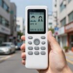 에어컨 리모컨의 송풍 모드와 냉방 모드 선택 화면