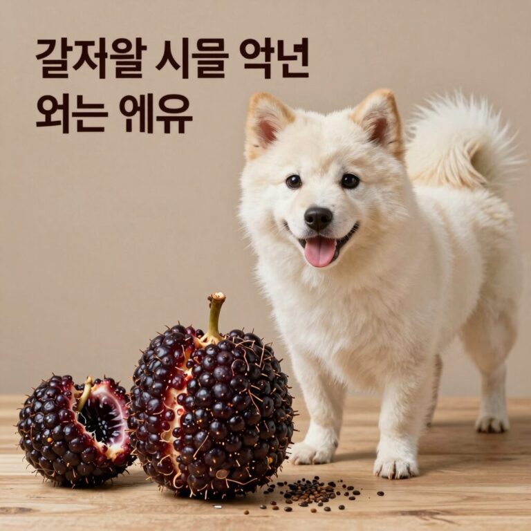강아지가 살구 씨앗을 먹으면 안 되는 이유를 설명하는 이미지
