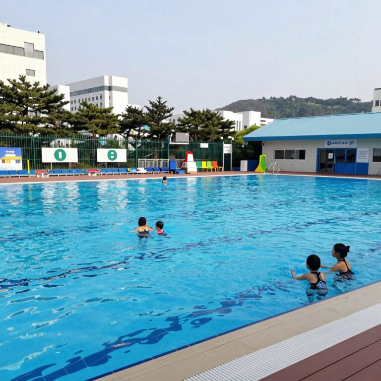 화순 아쿠아나 실내 수영장과 키즈풀 모습