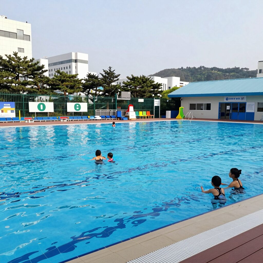 화순 아쿠아나 실내 수영장과 키즈풀 모습