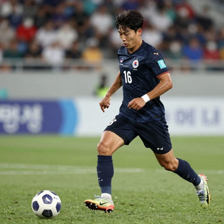백승호 축구선수 경기 중 볼을 다루는 모습