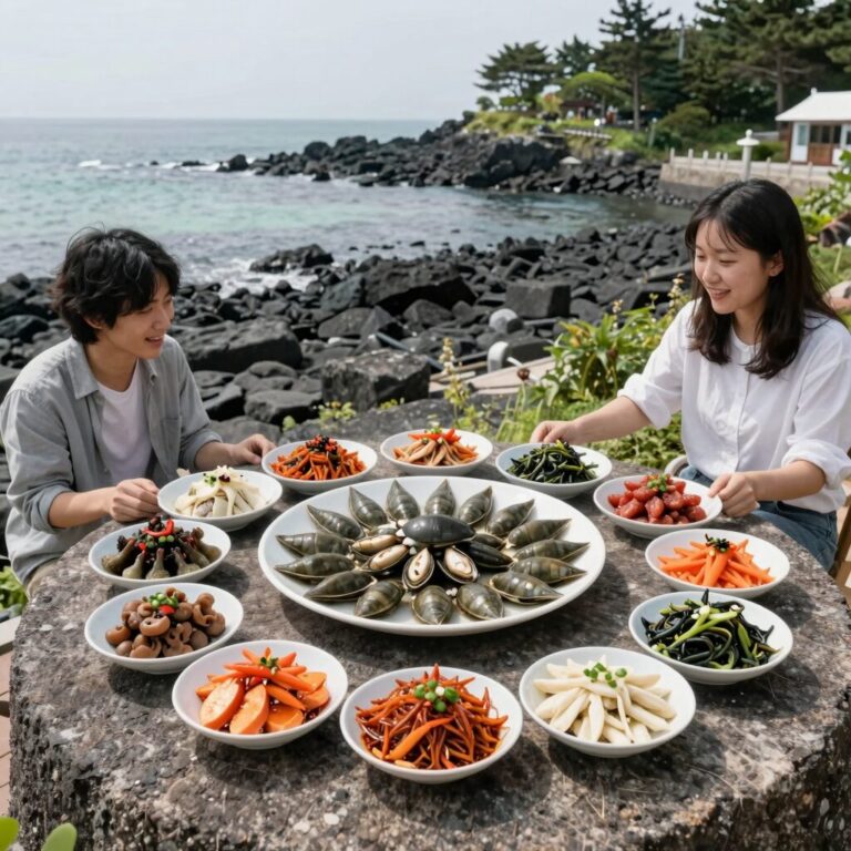 밴댕이회 제철 시기인 6월 강화도 청강호에서 제공하는 밴댕이회 접시와 반찬들