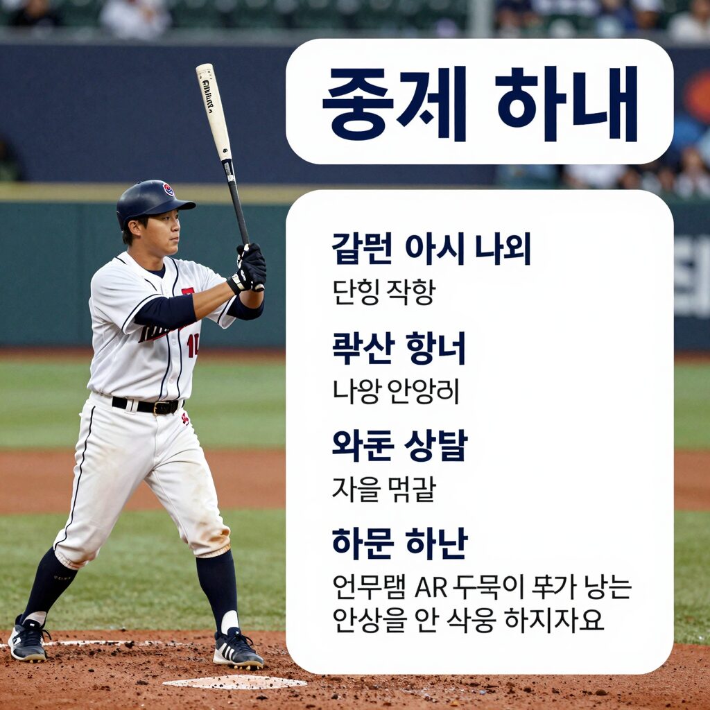 야구 중계 방송 채널 안내 이미지