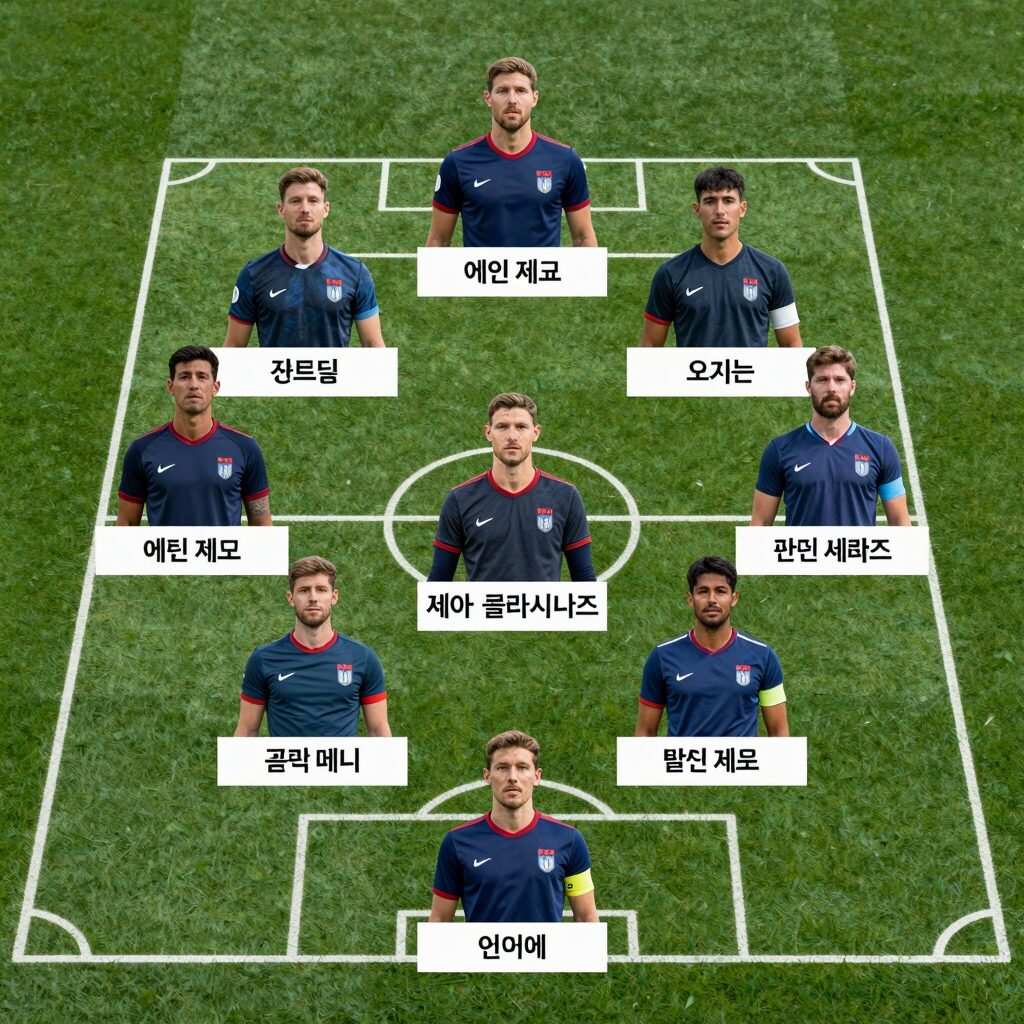 보스니아 대표팀 라인업 에딘 제코 세아드 콜라시나츠 등 주요 선수 사진