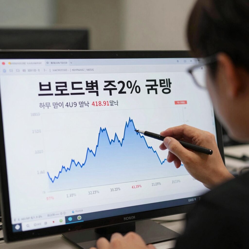 브로드컴 주가 12% 급락 차트 실적 발표 후 하루 만에 418.91달러