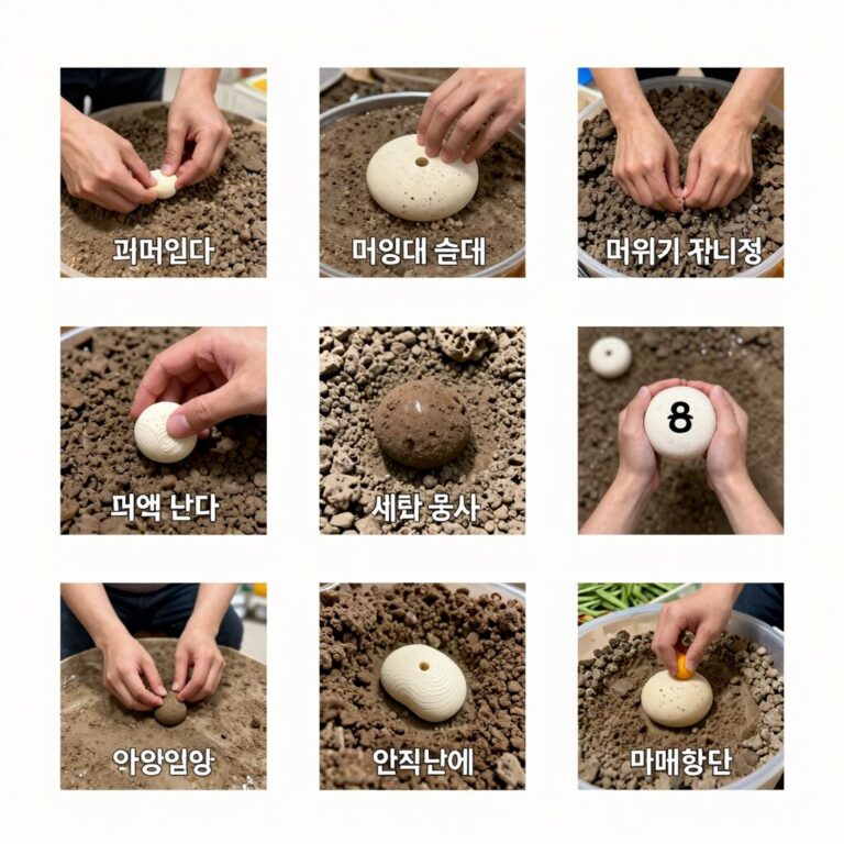 머위대 삶는법 단계별 과정을 보여주는 사진