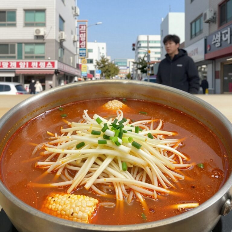 냉짬뽕 완성 사진 시원한 국물과 고명