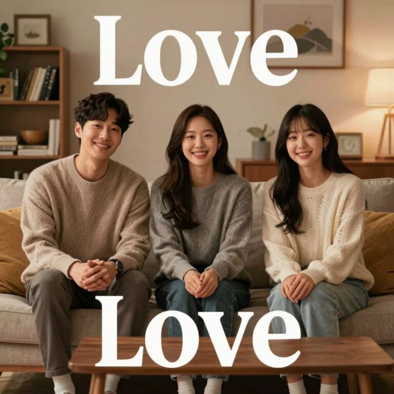 Continuing Love program poster showing three couples smiling in a cozy living room