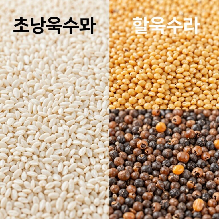 초당옥수수와 찰옥수수의 외형과 영양성분 비교 사진