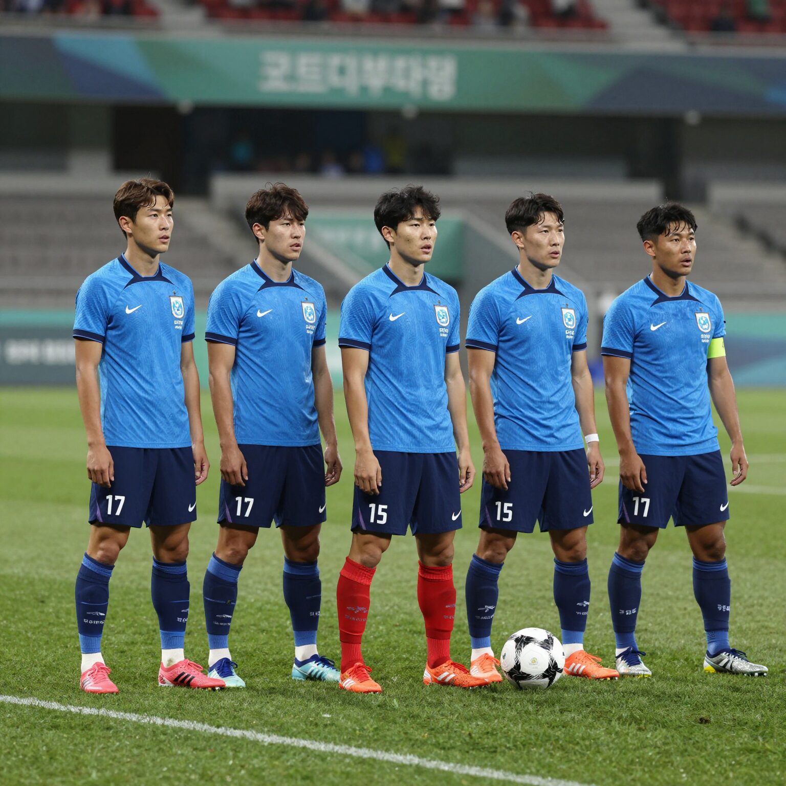 코트디부아르 축구 대표팀이 2026년 월드컵 예선 경기에서 포메이션을 갖추고 있는 모습