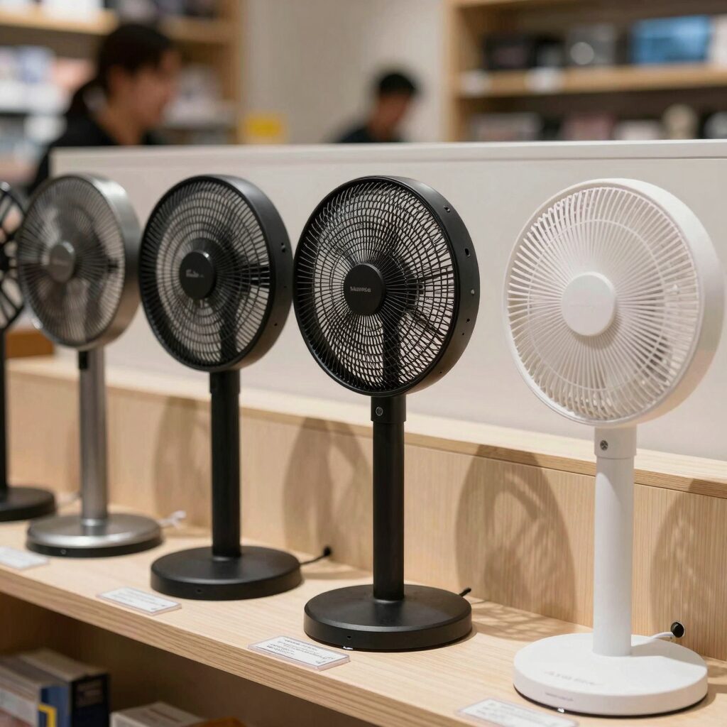 다이소 전기파리채 여러 모델이 진열된 모습. 3000원부터 5000원까지 다양한 디자인