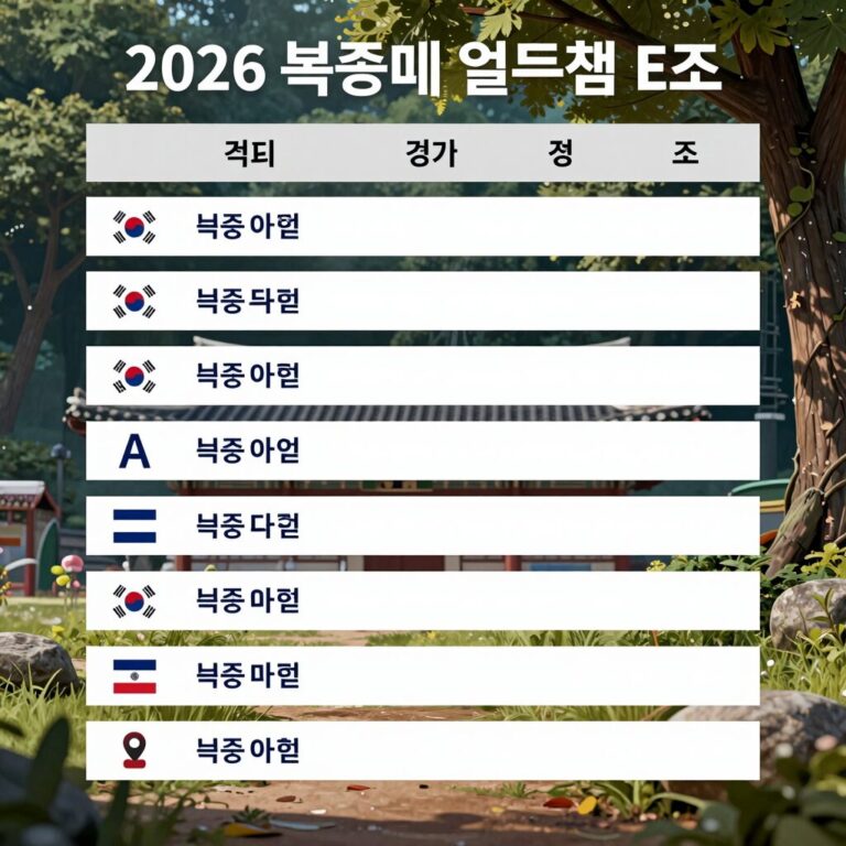 2026 북중미 월드컵 E조 경기 일정표