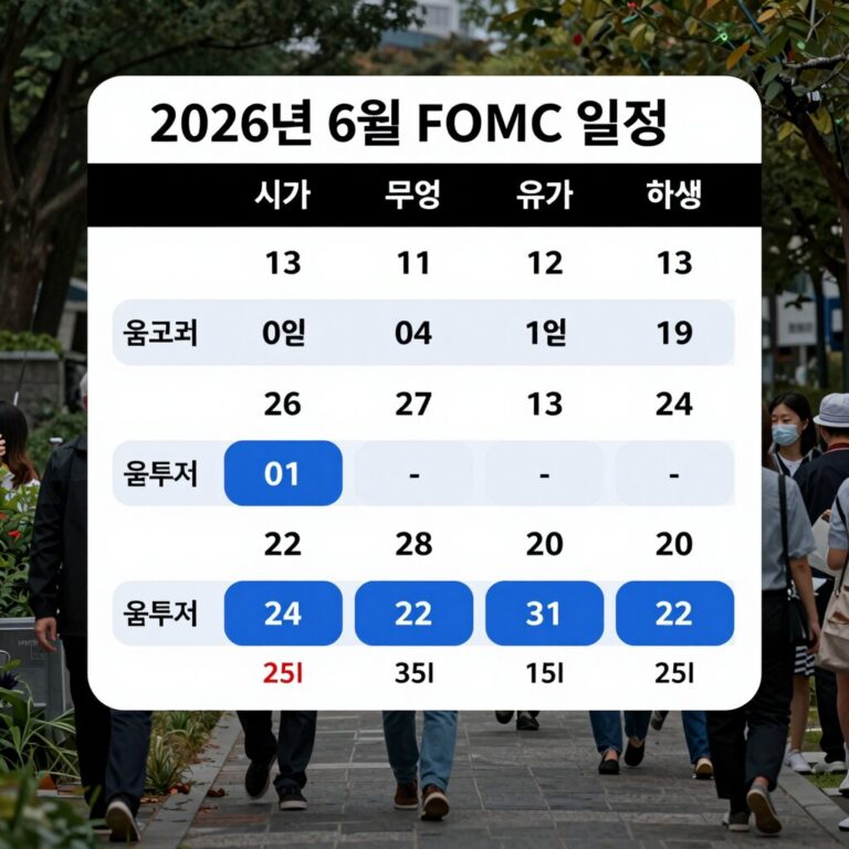2026년 6월 FOMC 일정과 시장변수, 유가 하락, 점도표 중요성 요약