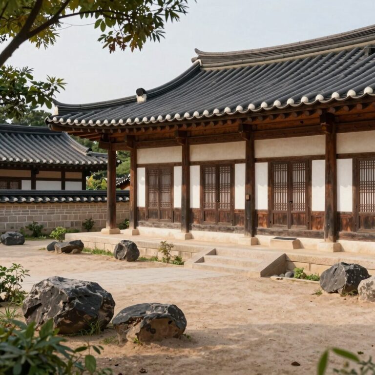 한국가구박물관 전통 한옥 외관과 소나무 정원