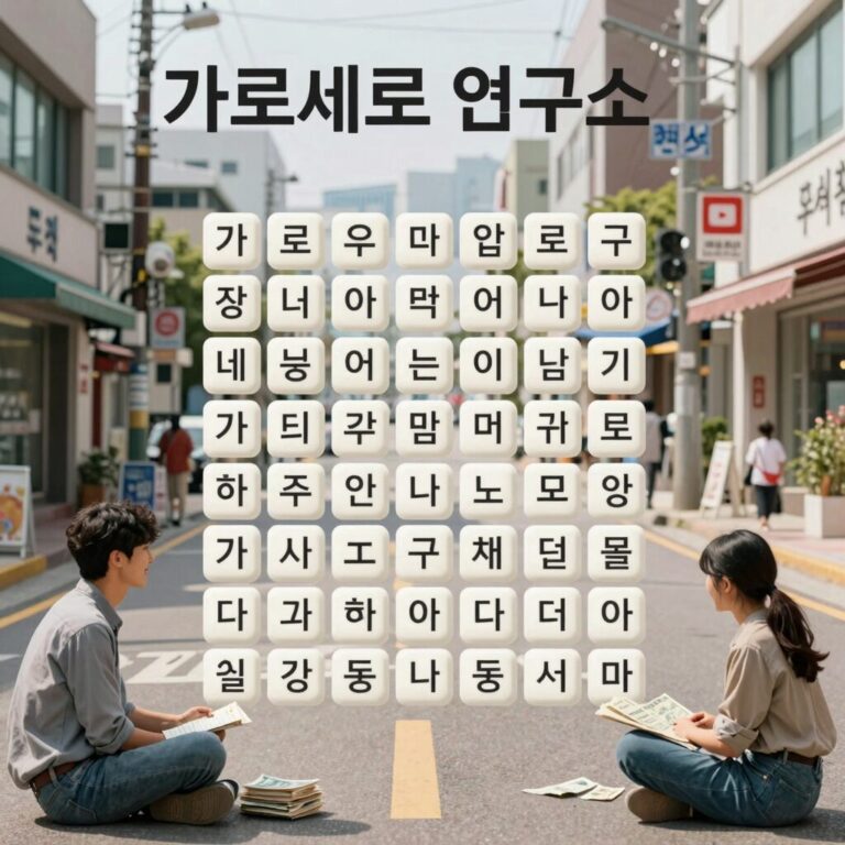 가로세로 연구소 유튜브 채널 화면으로 십자말풀이 문제가 펼쳐져 있음