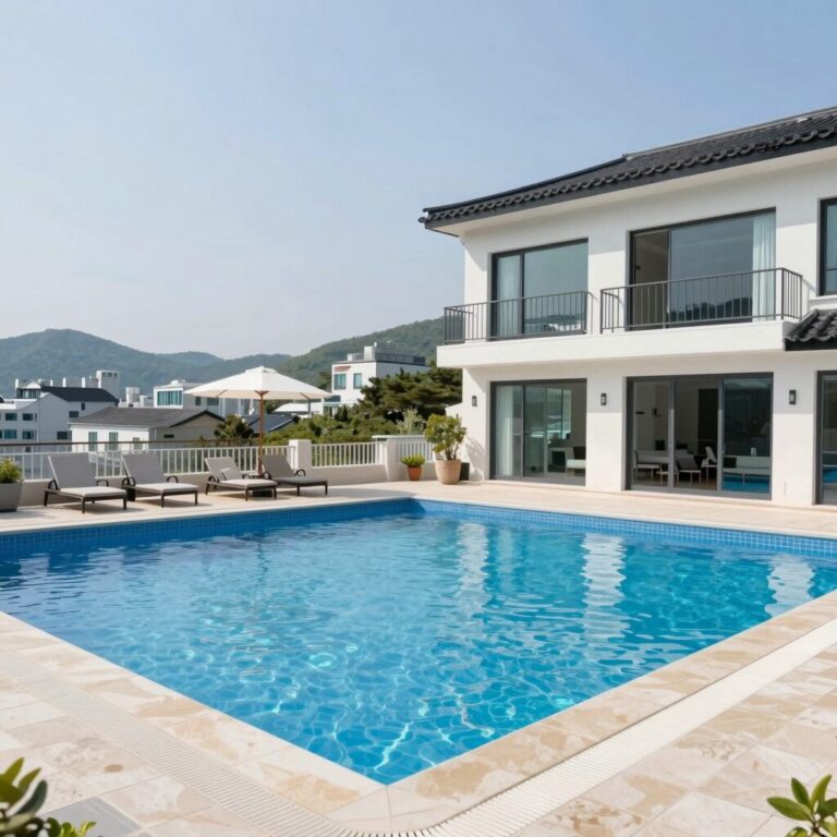 경주 펜션 단독 수영장 전경 독채 풀빌라 수영장