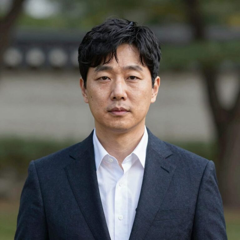 한민수 국회의원의 공식 프로필 사진, 언론인 출신 정치인의 차분한 이미지