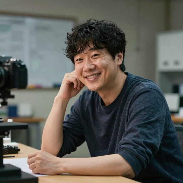 허영만 작가의 최근 프로필 사진, 밝은 표정으로 작업실에서 포즈를 취하고 있다.