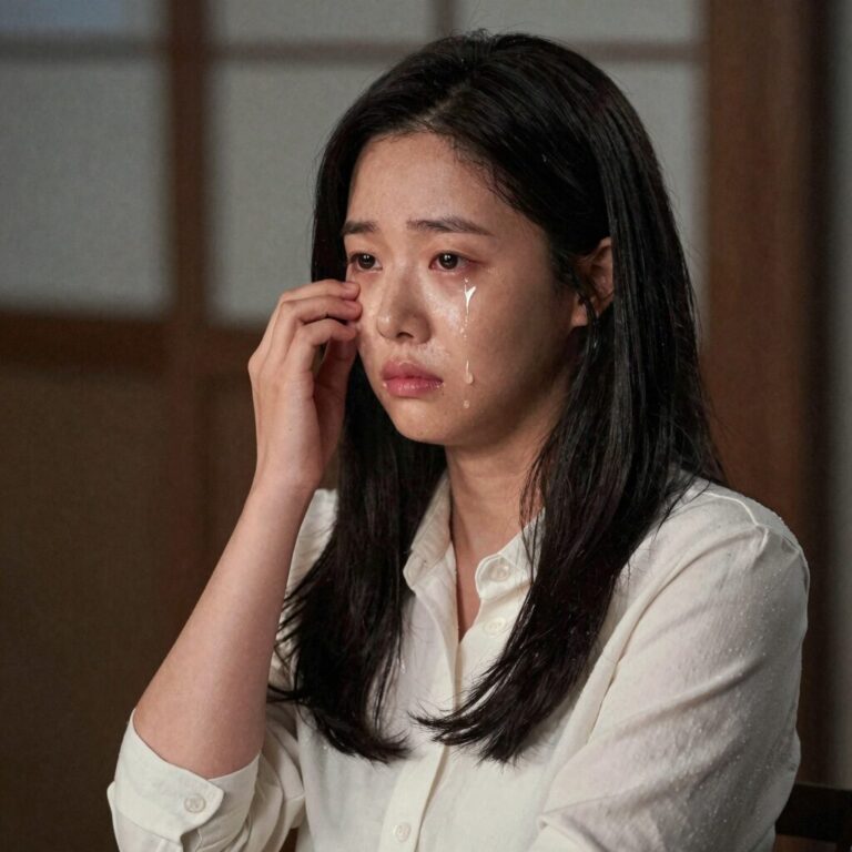 배우 황규림이 드라마 별이 빛나는 밤에서 눈물 연기를 하고 있는 모습