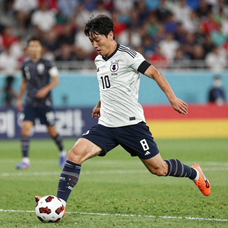 Japan vs Germany friendly match 2026 일본과 독일의 평가전 장면, 미토마 카오루의 드리블 돌파 순간